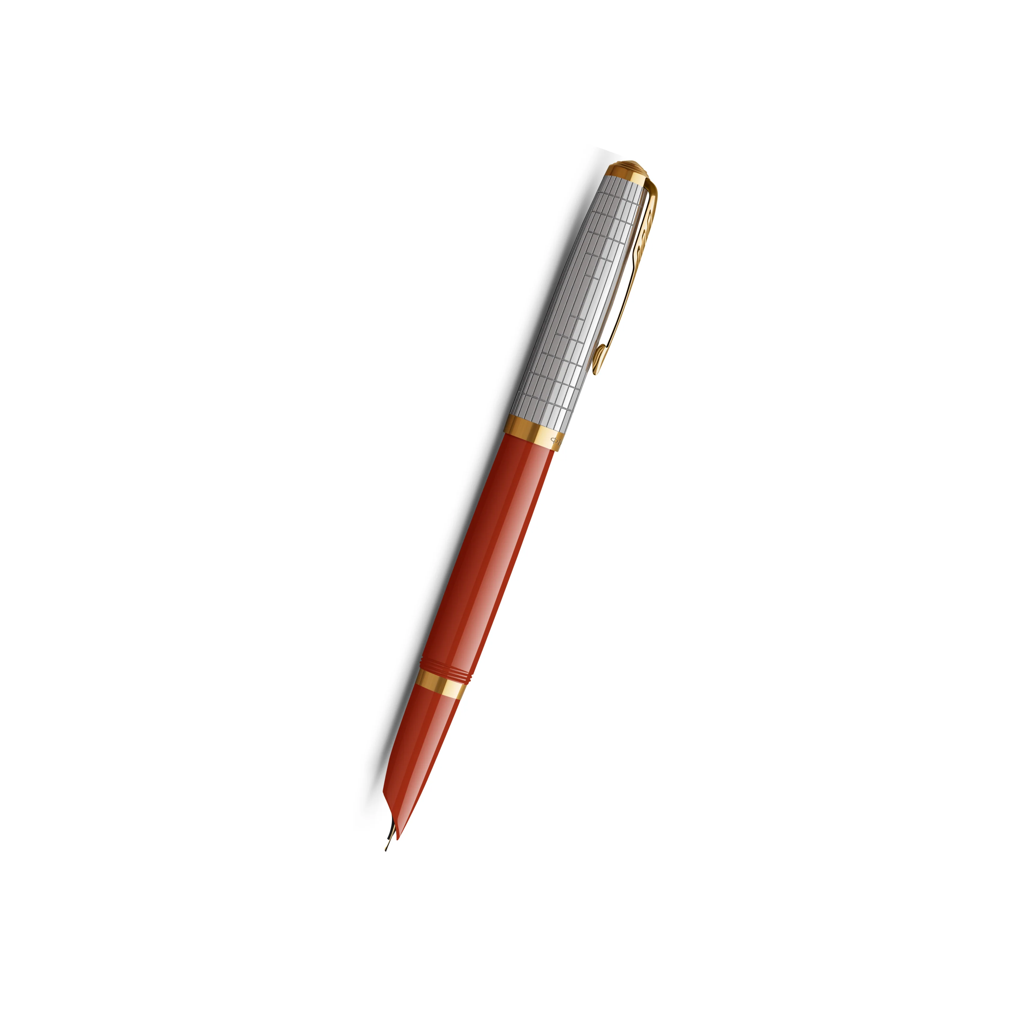 Parker 51 Premium Red Grid GT Fountain Pen - Medium Nib