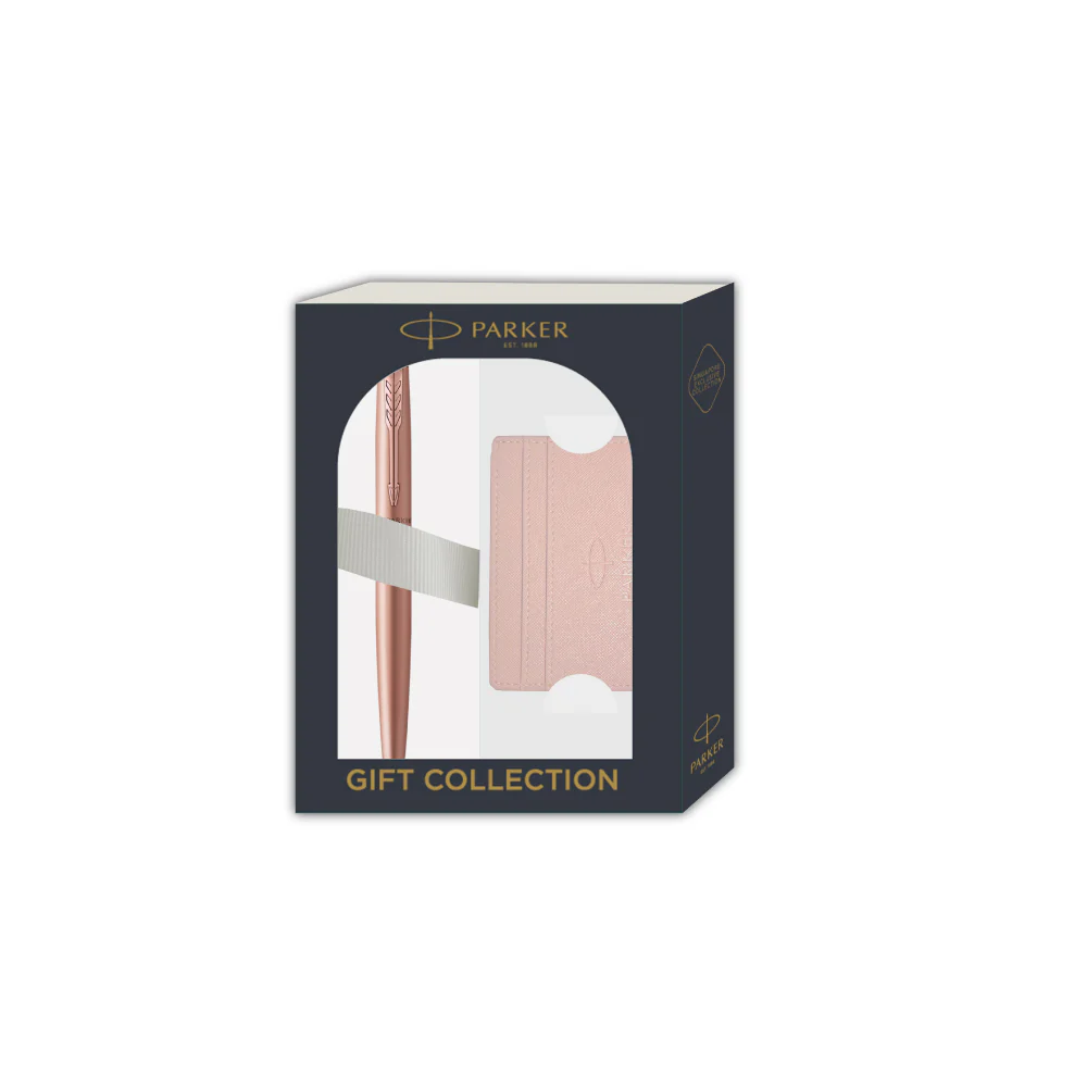 Parker Giftset Jotter XL Pink Gold PGT BP with Card Case in Lilac OR Pink | Ballpoint Pen - Image 2