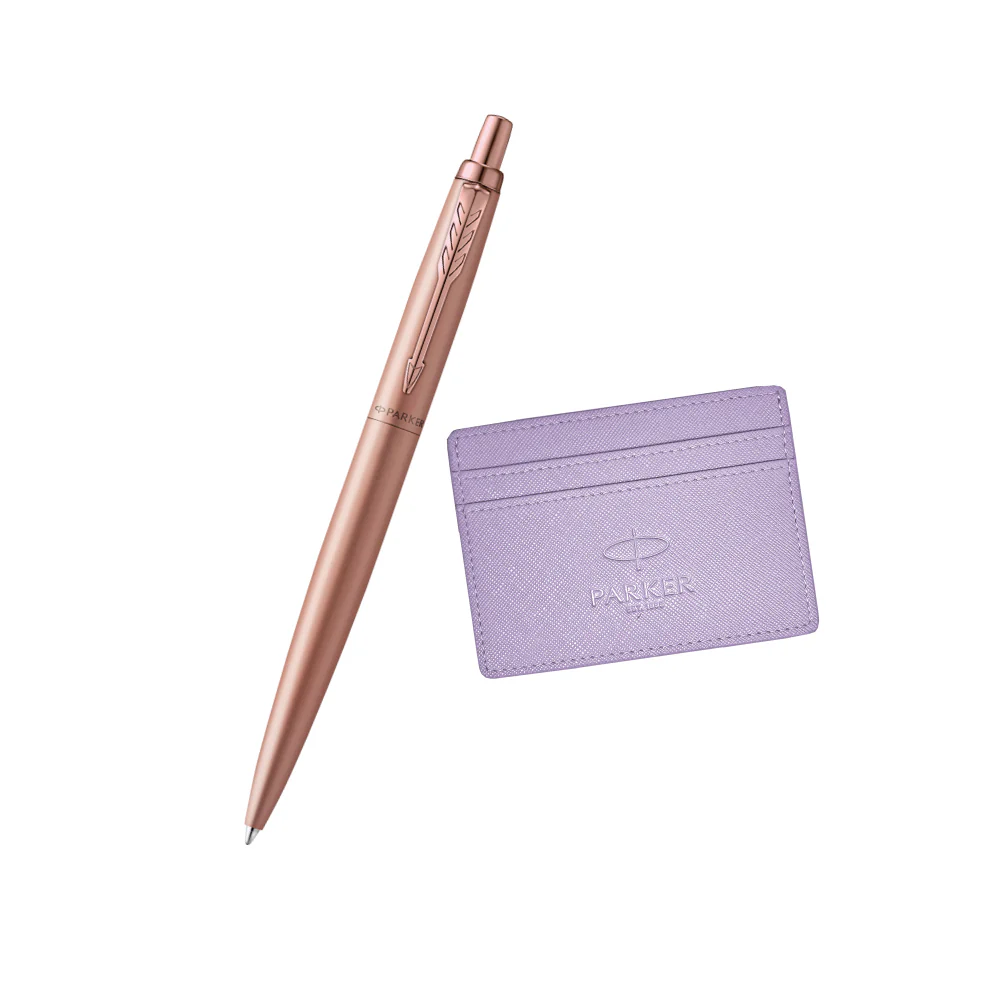 Parker Giftset Jotter XL Pink Gold PGT BP with Card Case in Lilac OR Pink | Ballpoint Pen - Image 5