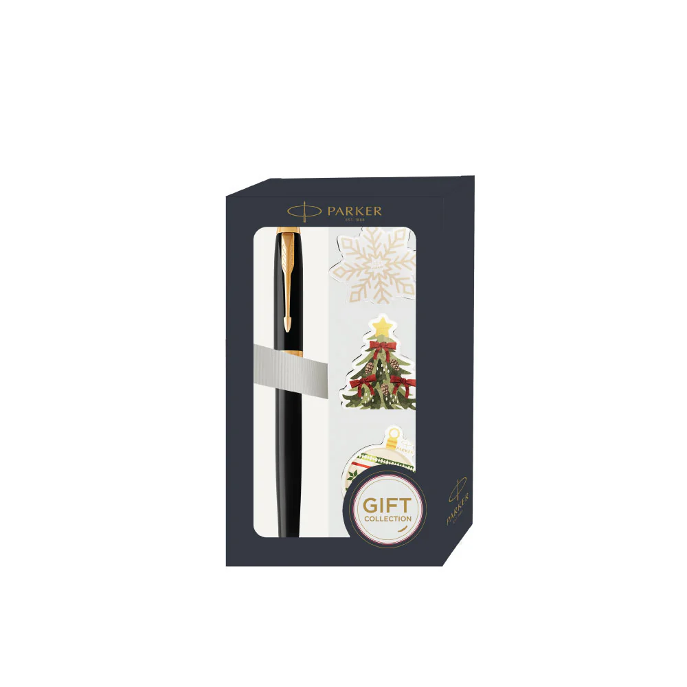 Parker IM Black GT RB with 3 Xmas Magnet Gift Set