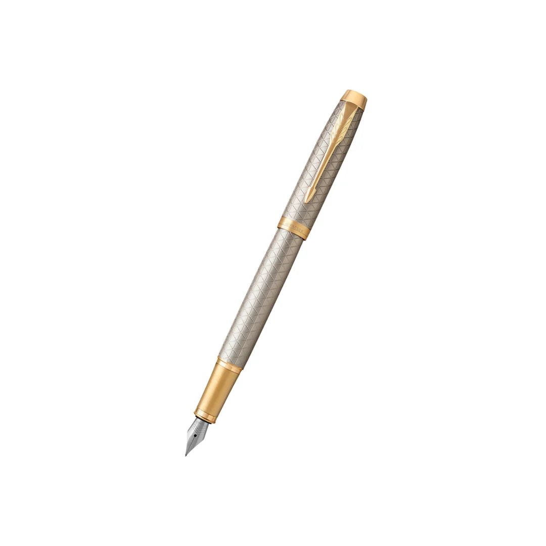 Parker IM Premium Fountain Pen - Warm Grey with Gold Trims