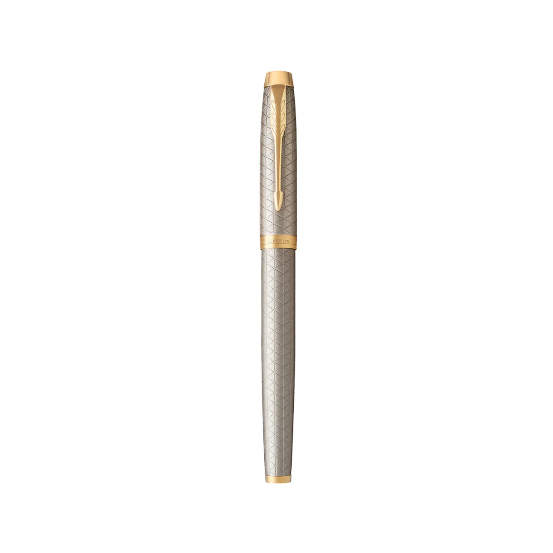 Parker IM Premium Fountain Pen - Warm Grey with Gold Trims - Image 3