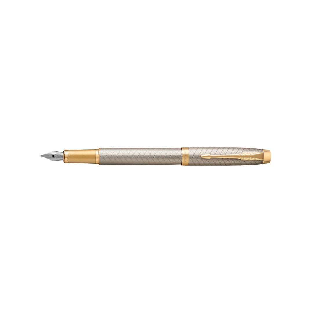 Parker IM Premium Fountain Pen - Warm Grey with Gold Trims - Image 4
