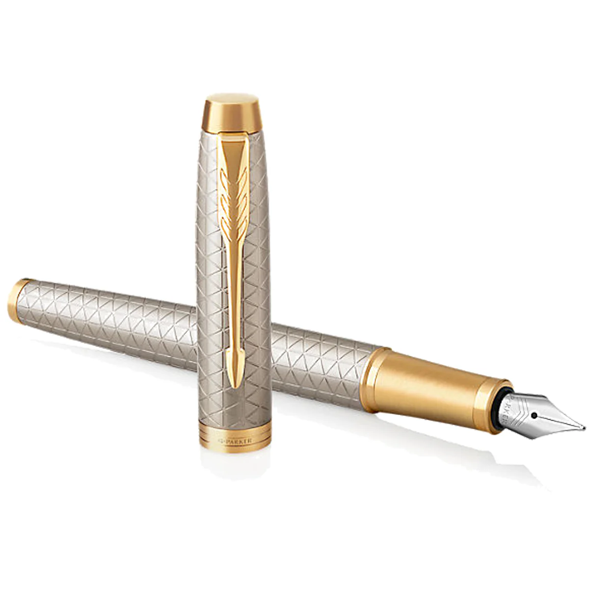 Parker IM Premium Fountain Pen - Warm Grey with Gold Trims - Image 6