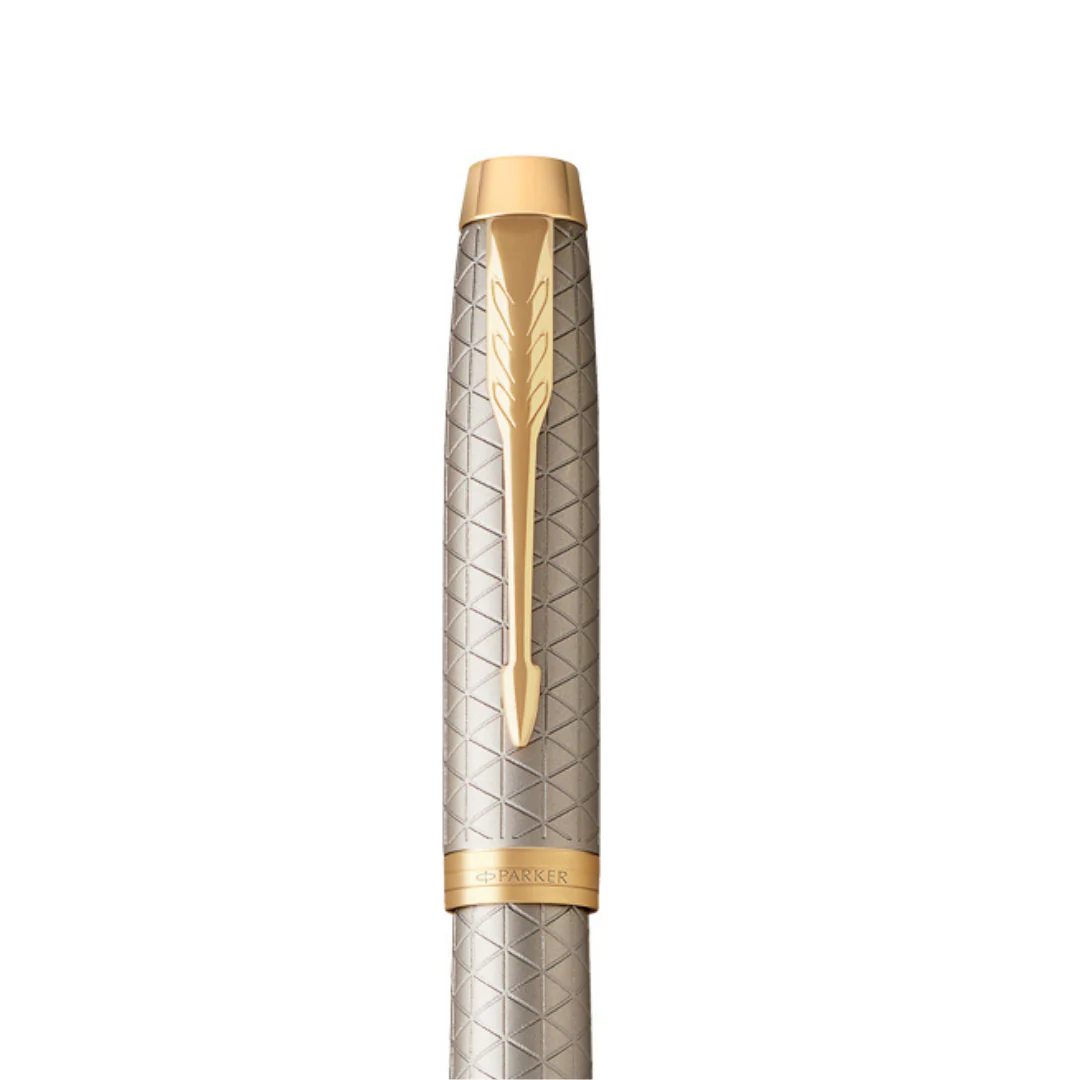 Parker IM Premium Fountain Pen - Warm Grey with Gold Trims - Image 7