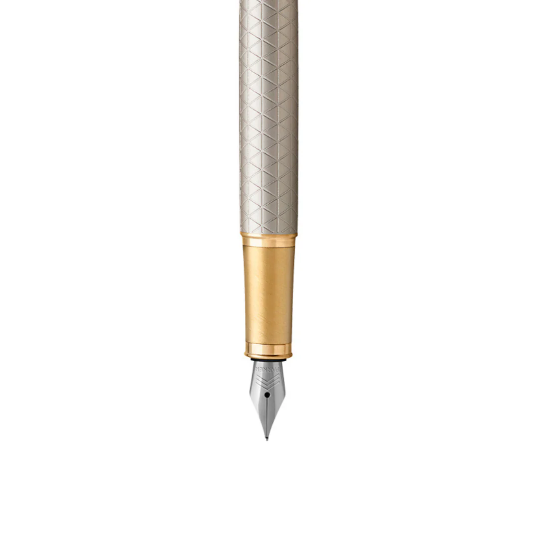 Parker IM Premium Fountain Pen - Warm Grey with Gold Trims - Image 8