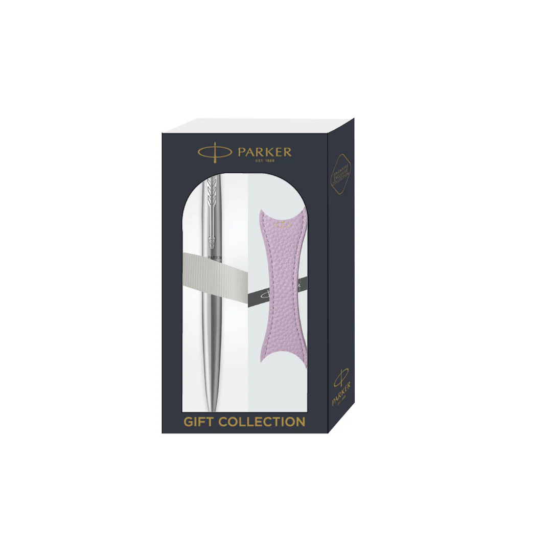 Parker Jotter XL Ballpoint Pen Gift Set - Monochrome Stainless Steel with Chrome Trim with Magnetic Clip - Image 7