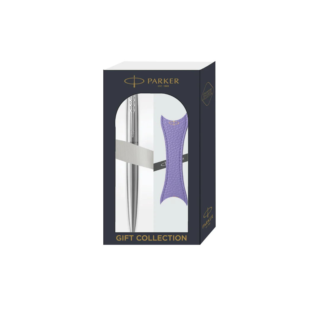 Parker Jotter XL Ballpoint Pen Gift Set - Monochrome Stainless Steel with Chrome Trim with Magnetic Clip - Image 8