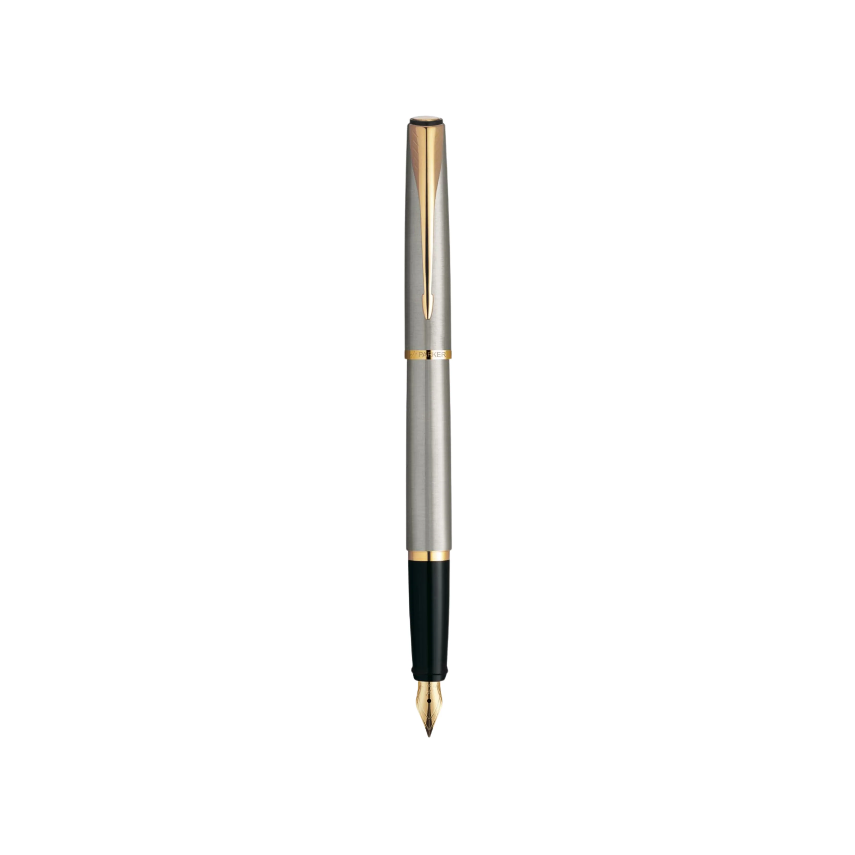 Parker Latitude Stainless Steel GT Gold Nib Fountain Pen - Medium Nib - Image 2