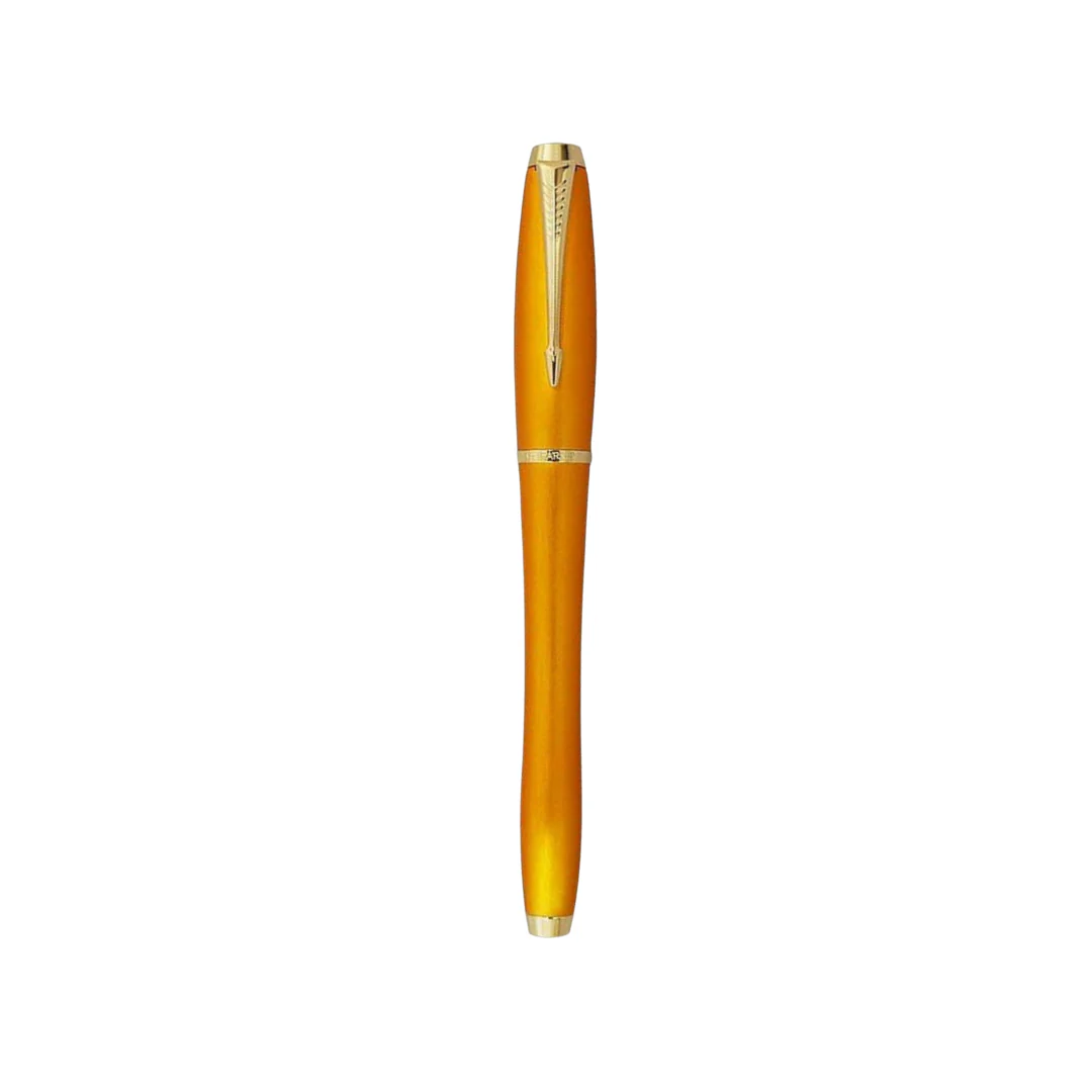 Parker Urban Premium Fountain Pen - Mandarin Yellow with Gold Trims - Image 3