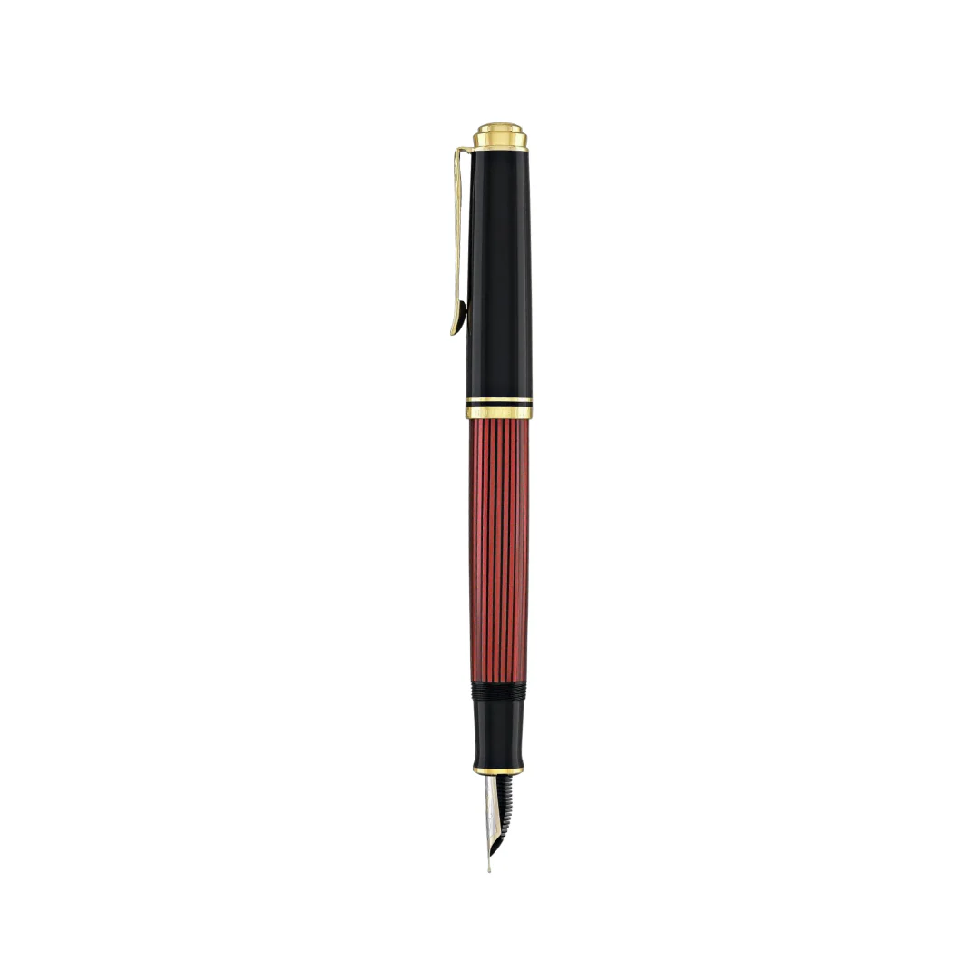 Pelikan Souveran M600 Fountain Pen - Black & Red with Gold Trim (14K Gold) [Pre-Order] - Image 3