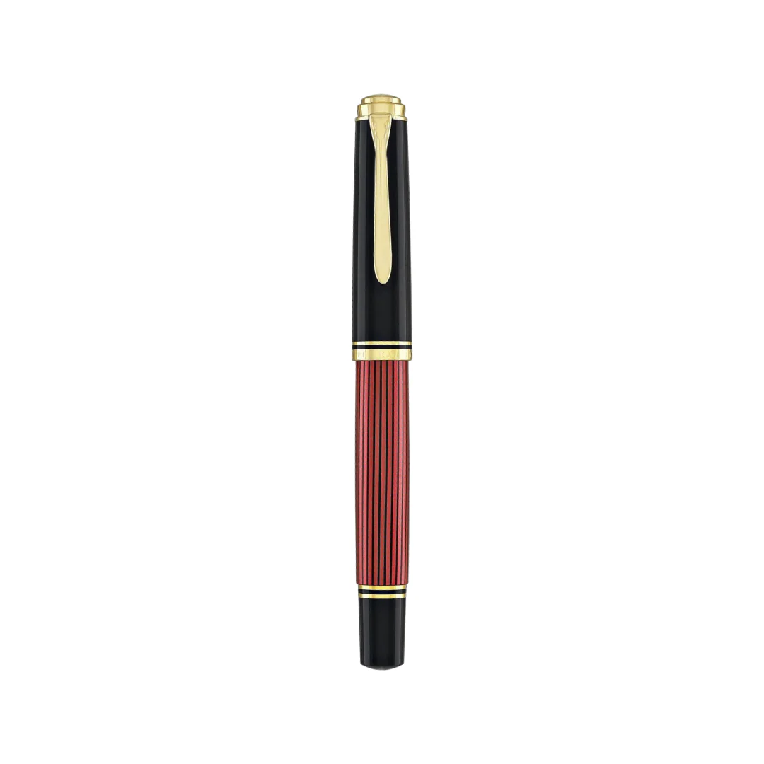 Pelikan Souveran M600 Fountain Pen - Black & Red with Gold Trim (14K Gold) [Pre-Order] - Image 4