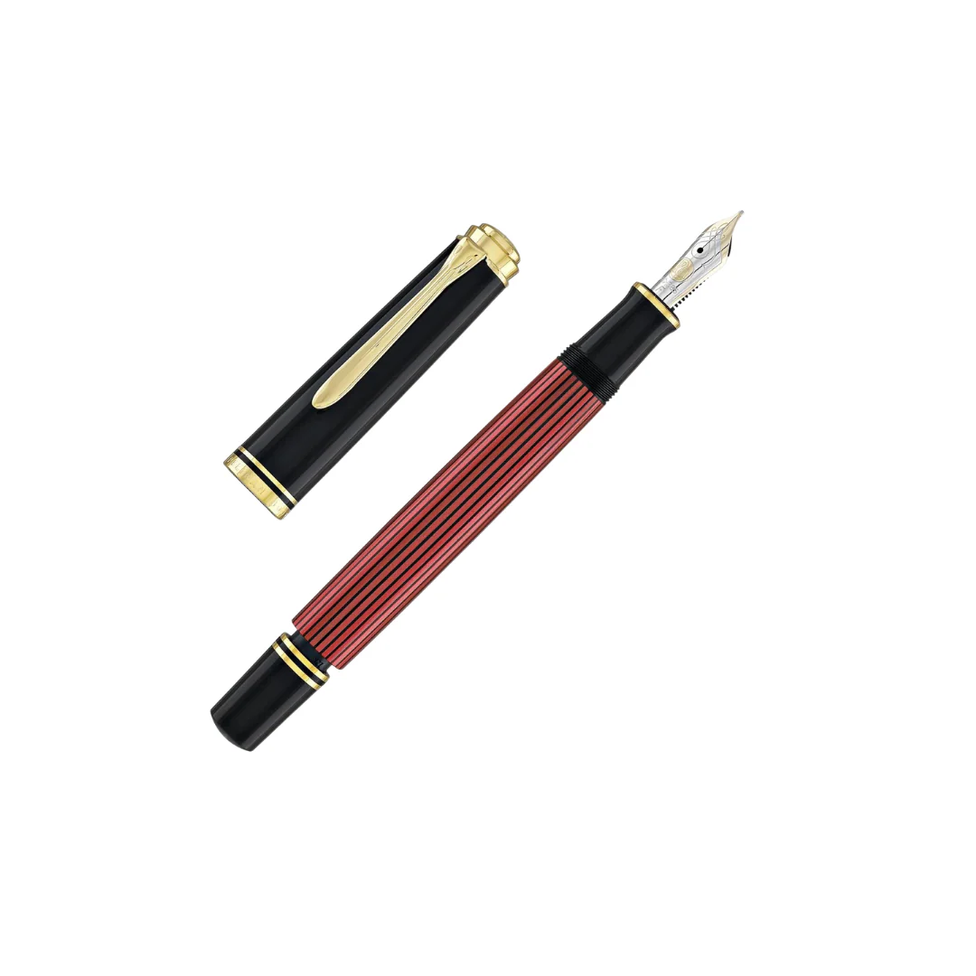Pelikan Souveran M600 Fountain Pen - Black & Red with Gold Trim (14K Gold) [Pre-Order] - Image 5