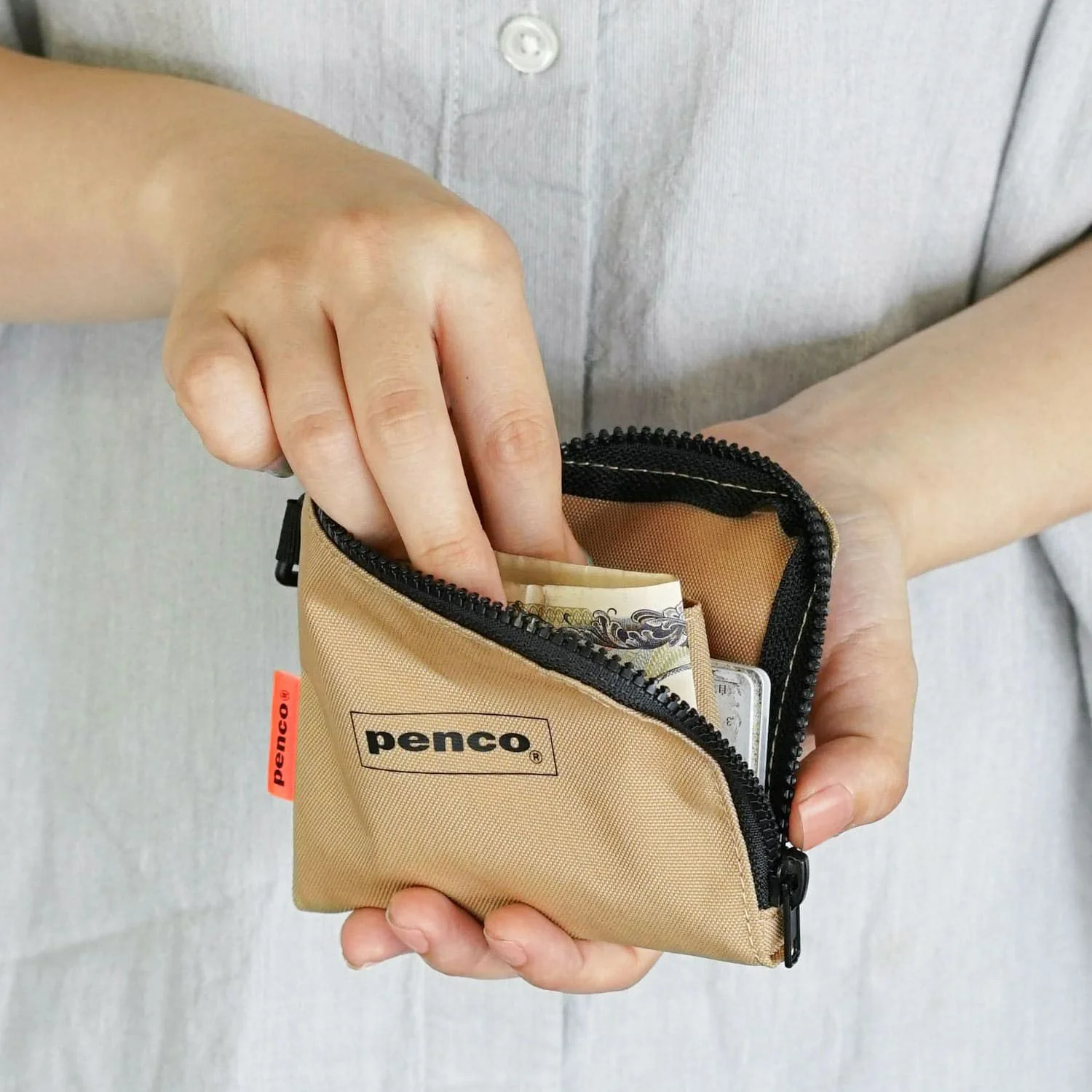 Penco L-Zip Purse - Dark Green - Image 3