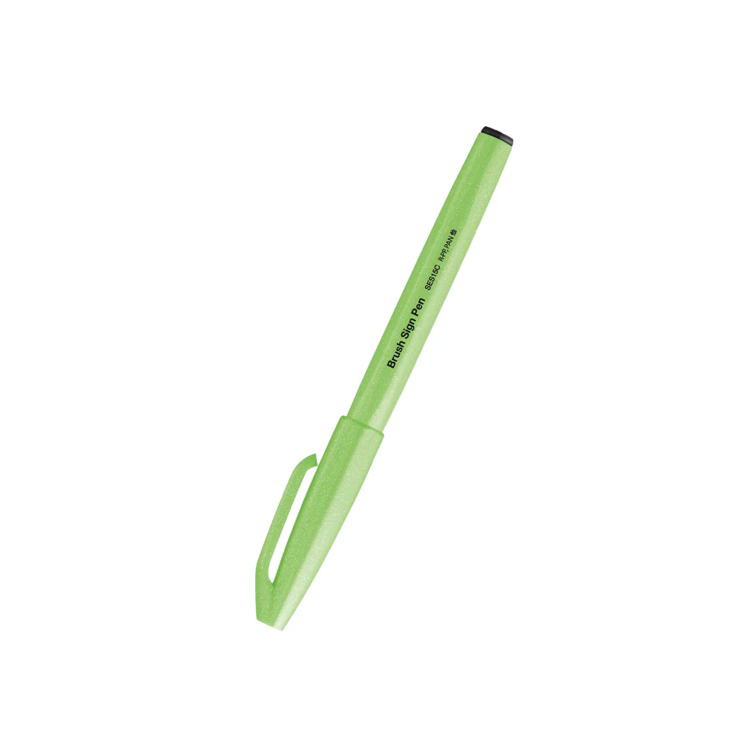 Pentel Brush Sign Pen - Fluorescent Green - Image 3