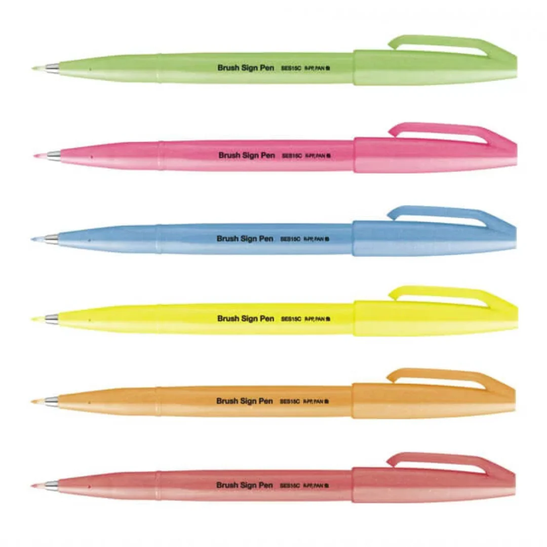 Pentel Brush Sign Pen - Fluorescent Green - Image 7