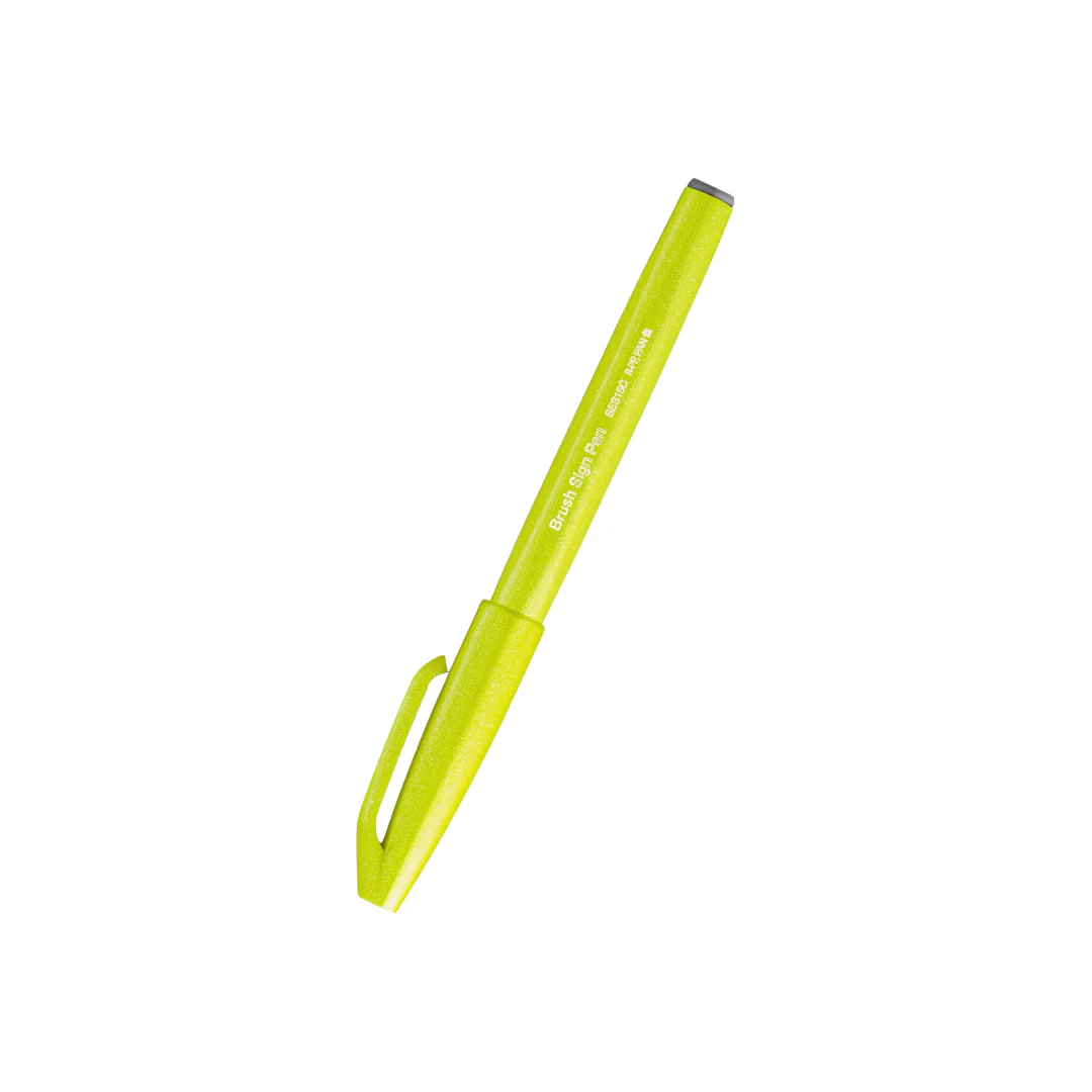 Pentel Brush Sign Pen - ‎Lime Green - Image 3