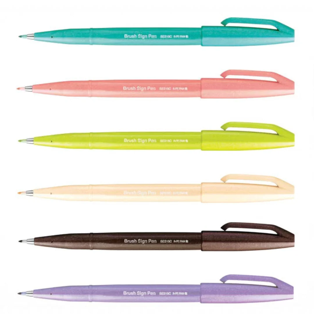 Pentel Brush Sign Pen - Pale Orange - Image 5