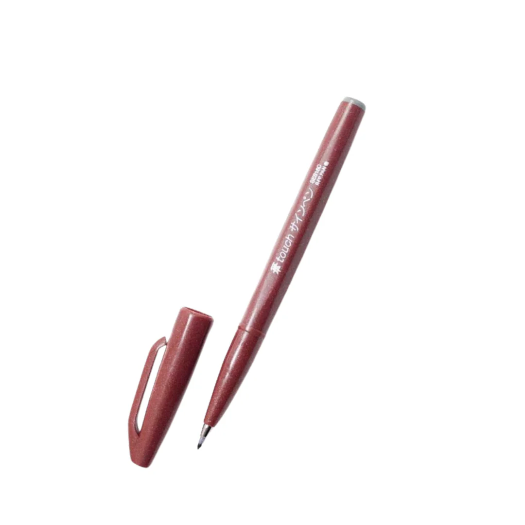 Pentel Touch Brush Sign Pen Brown - Image 2