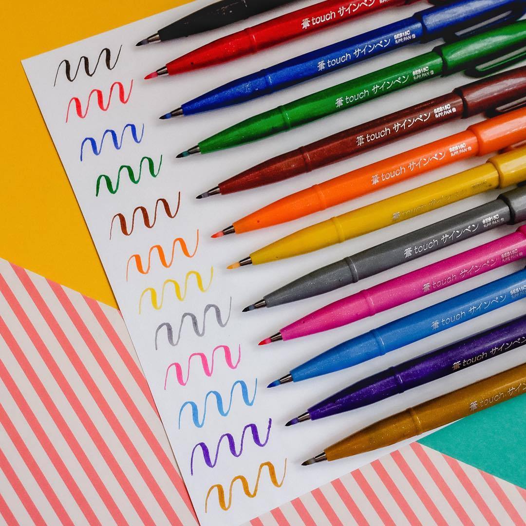 Pentel Touch Brush Sign Pen Brown - Image 5