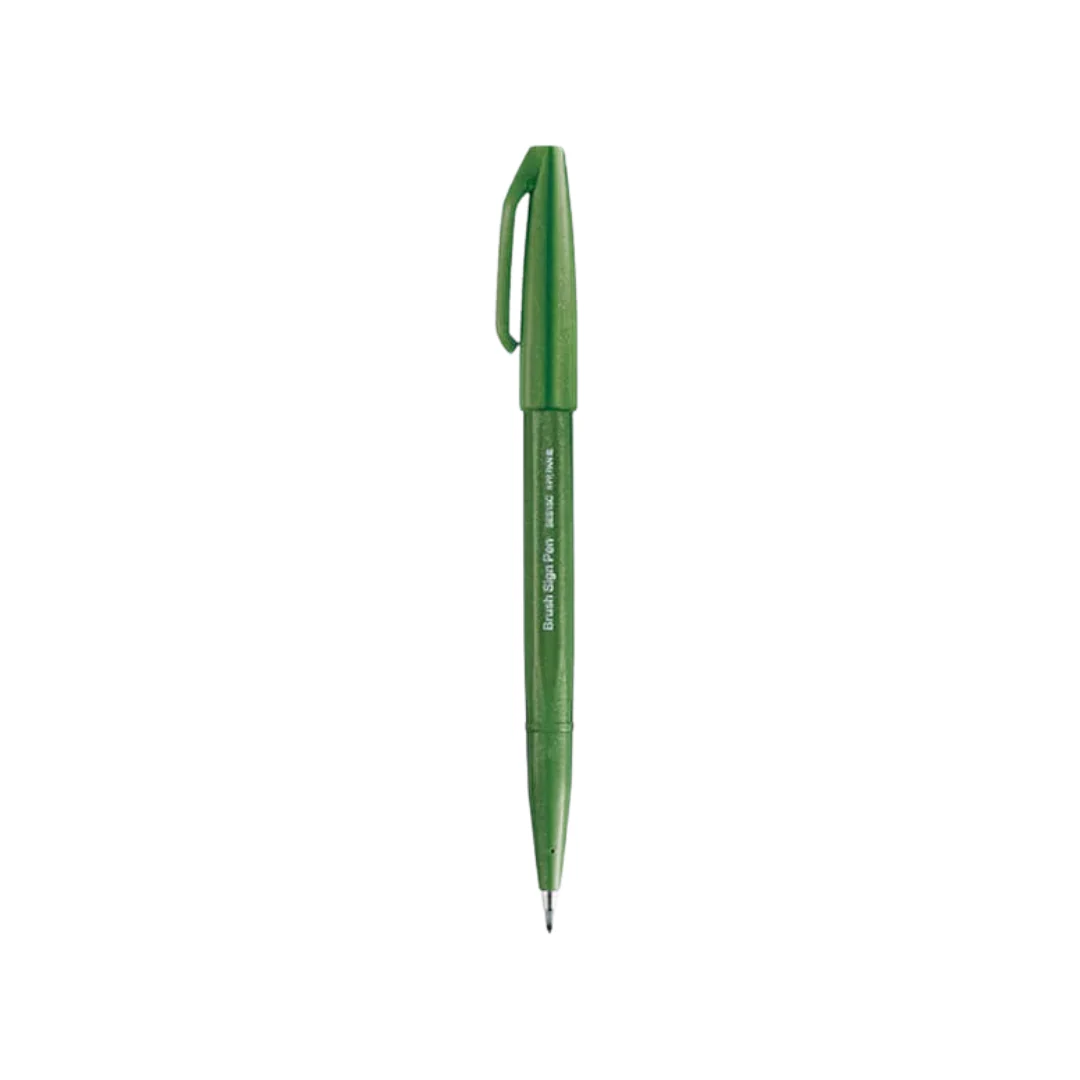 Pentel Touch Brush Sign Pen Olive Green - Image 3