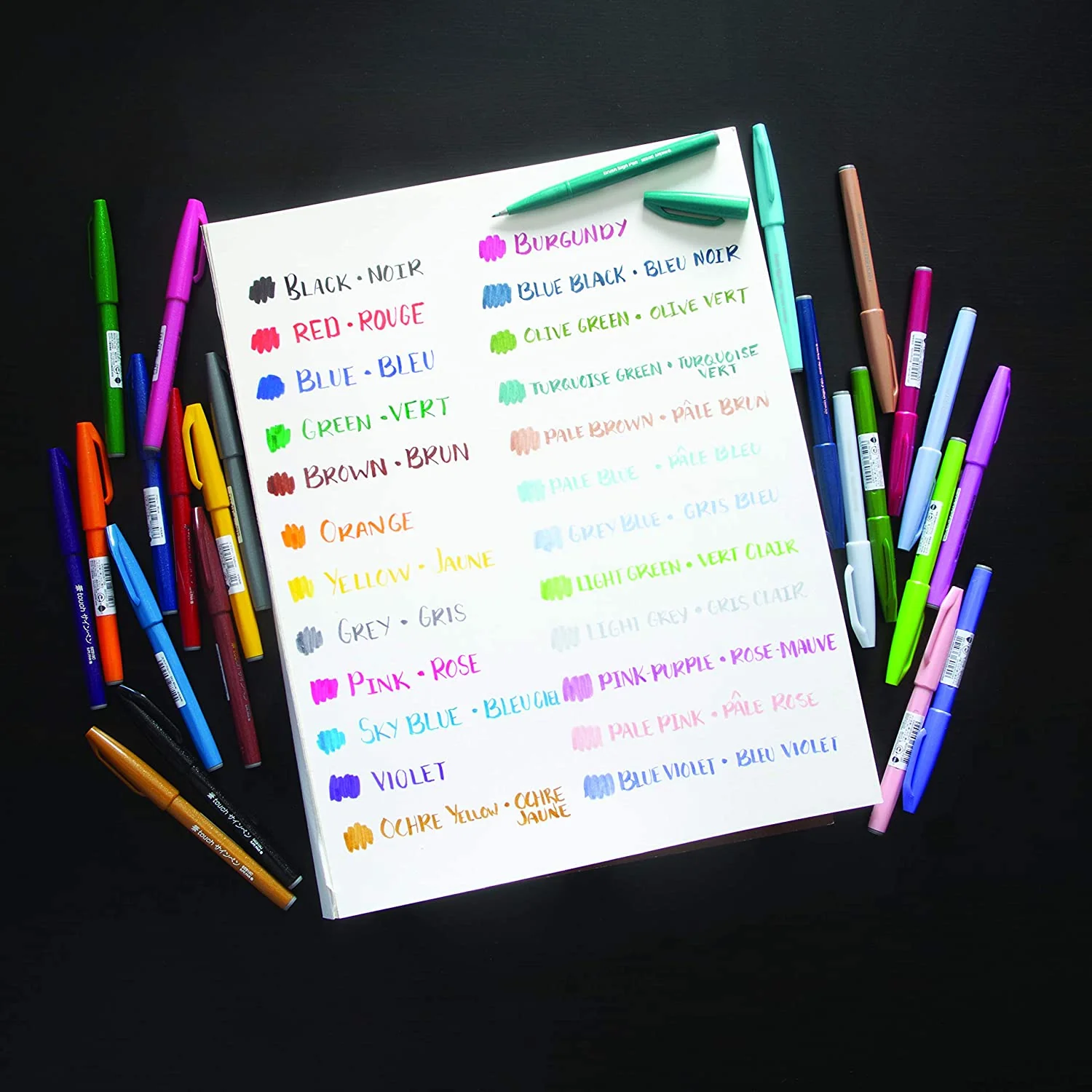 Pentel Touch Brush Sign Pen Olive Green - Image 7