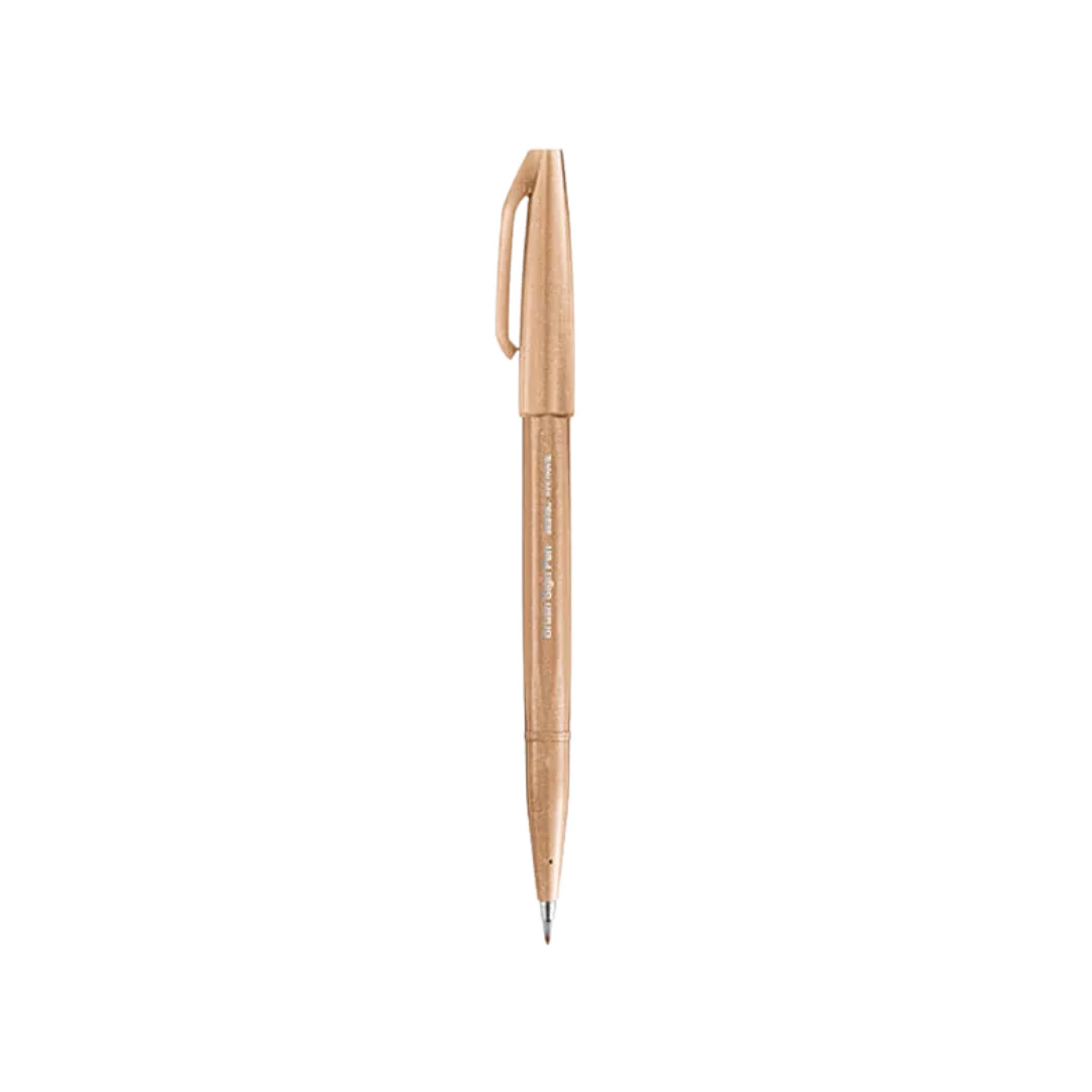 Pentel Touch Brush Sign Pen Pale Brown - Image 3