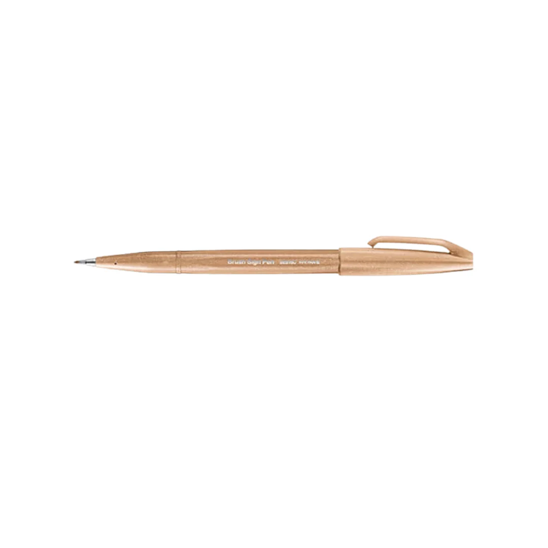 Pentel Touch Brush Sign Pen Pale Brown - Image 4