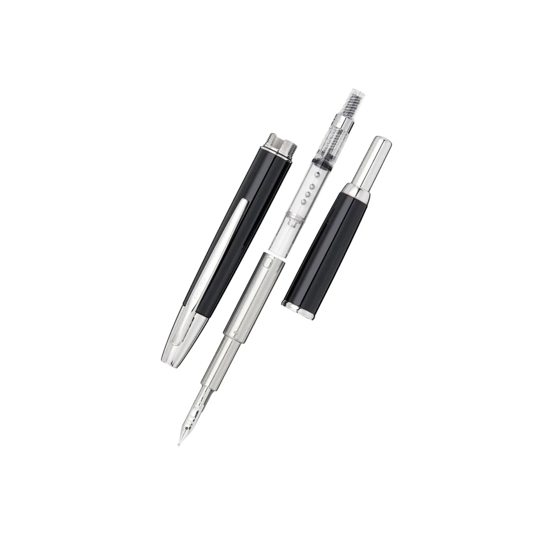 Pilot Capless Decimo Fountain Pen - Black with 18K Gold Rhodium-plated Broad Nib - Image 3