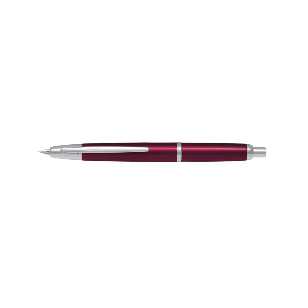 Pilot Capless Decimo Fountain Pen - Red with 18K Gold Rhodium-plated Broad Nib - Image 3