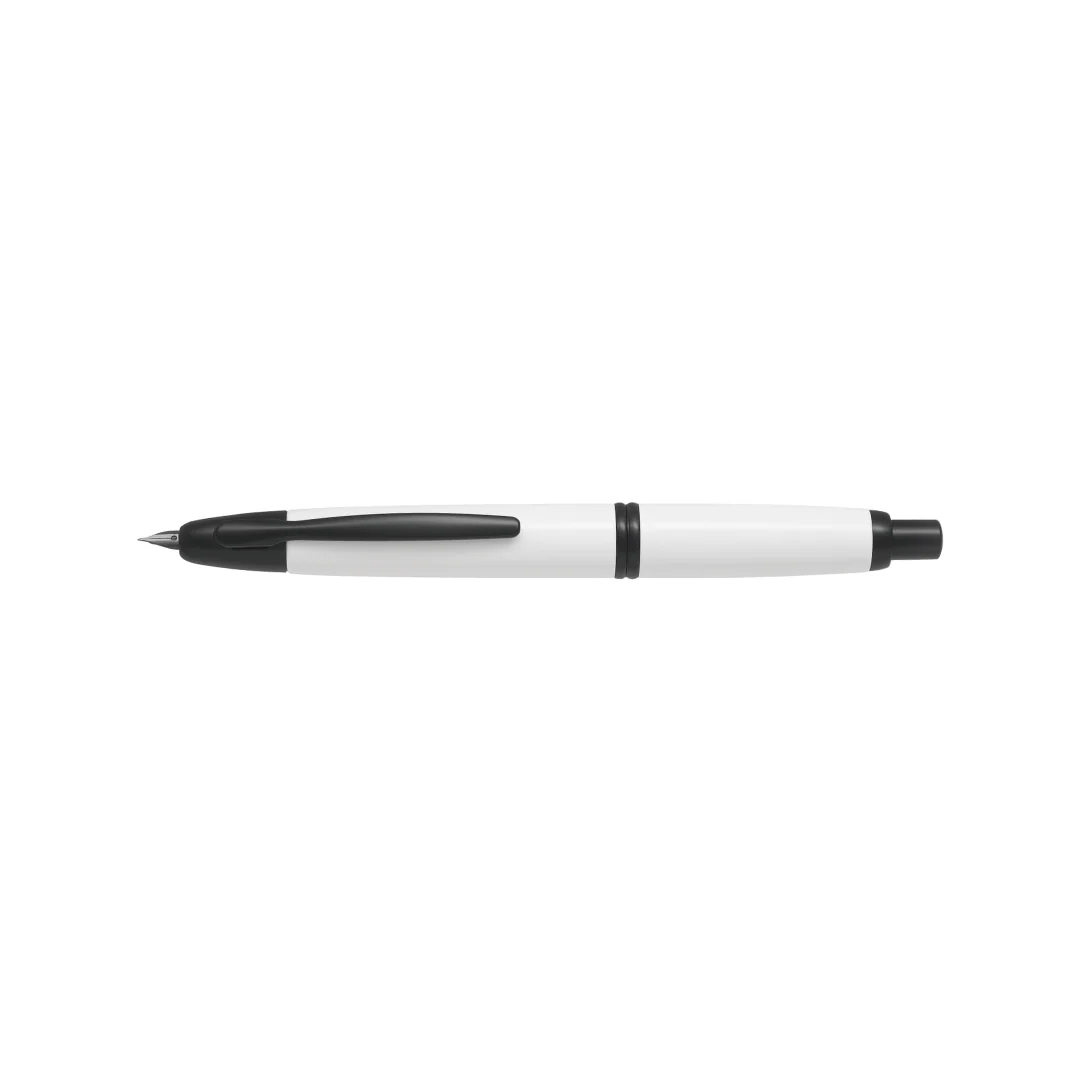 Pilot Capless Fountain Pen - Matte White with Black Accent with 18K Gold Ion Plating - Image 3