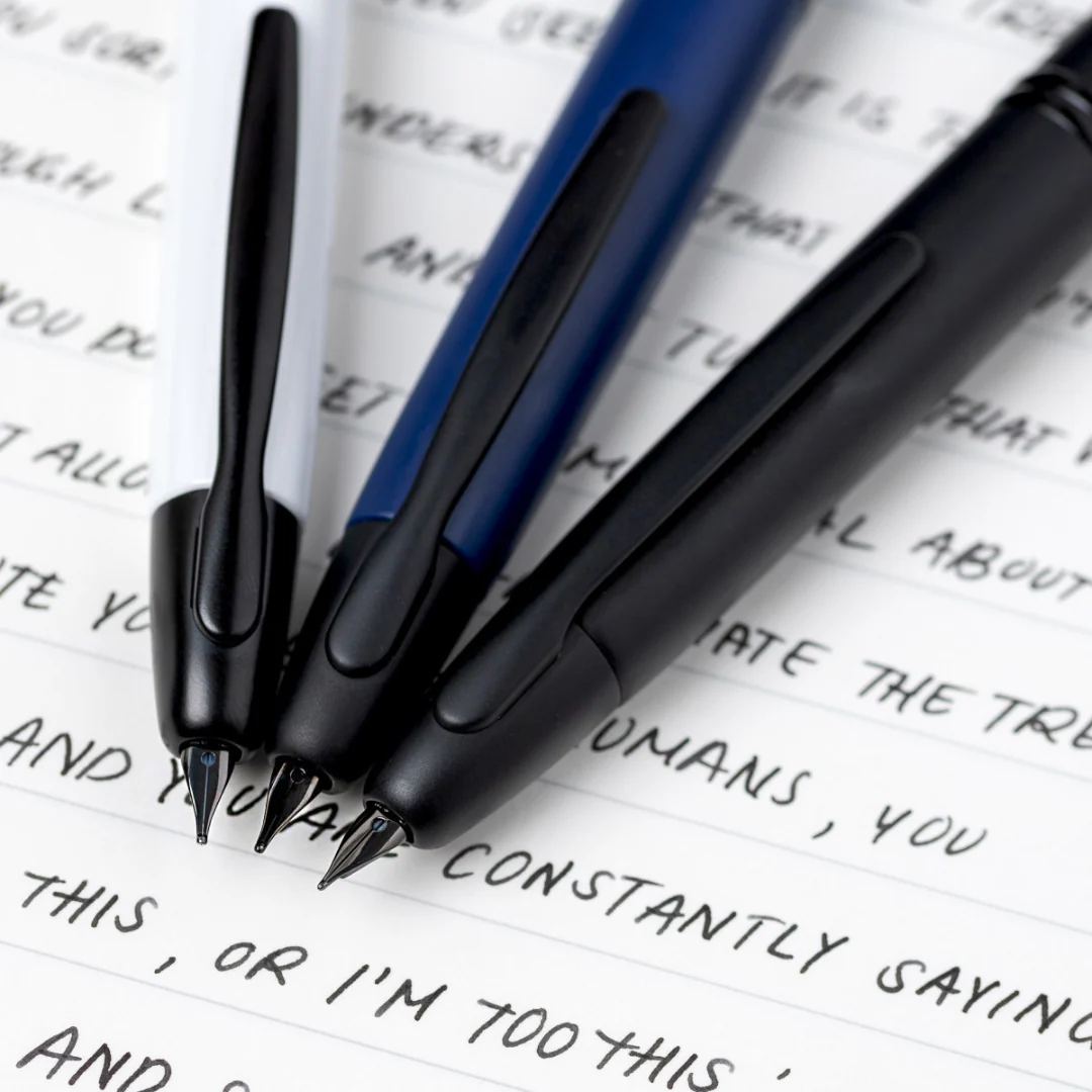 Pilot Capless Fountain Pen - Matte White with Black Accent with 18K Gold Ion Plating - Image 4