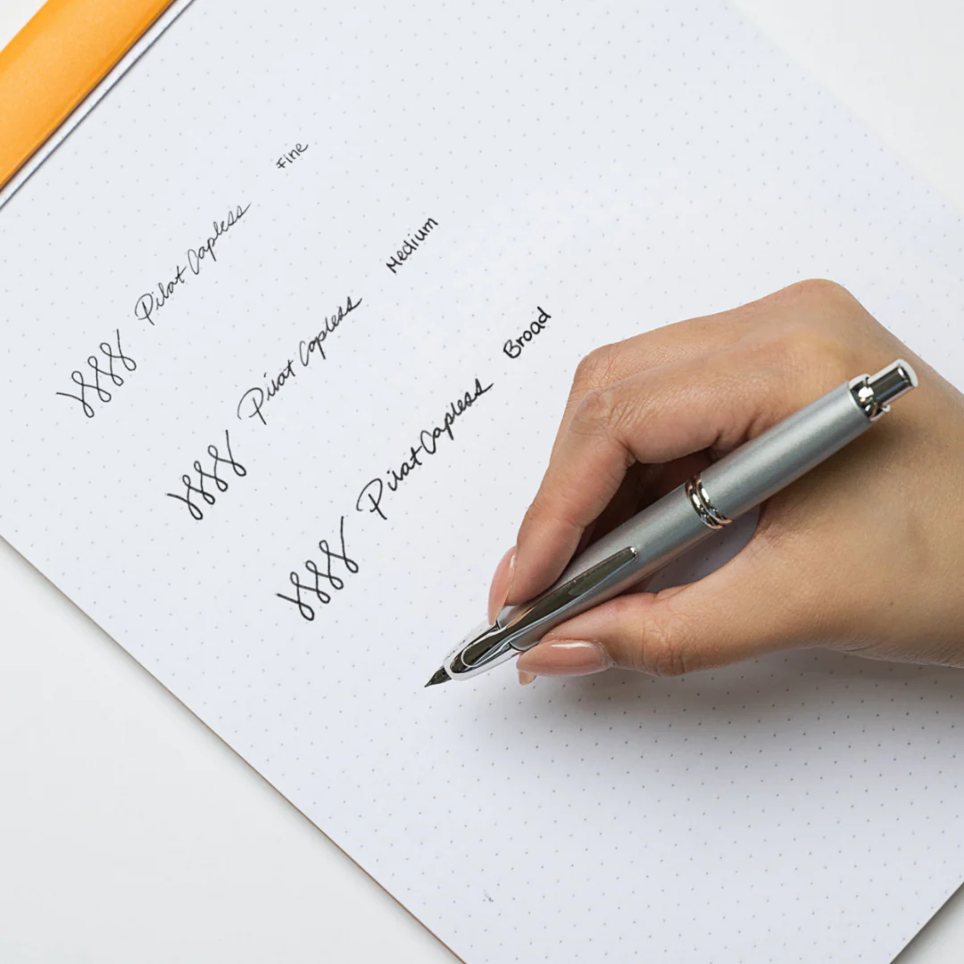 Pilot Capless Fountain Pen - Matte White with Black Accent with 18K Gold Ion Plating - Image 5