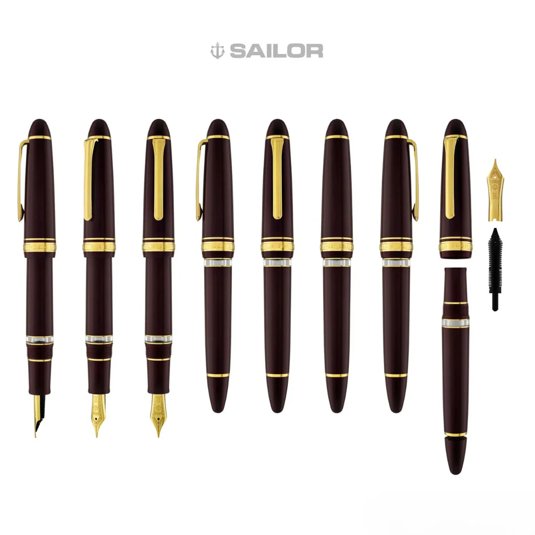 Sailor 1911L 21k Nib Fountain Pen - Realo Maroon with Gold Accent [Pre-Order] - Image 10