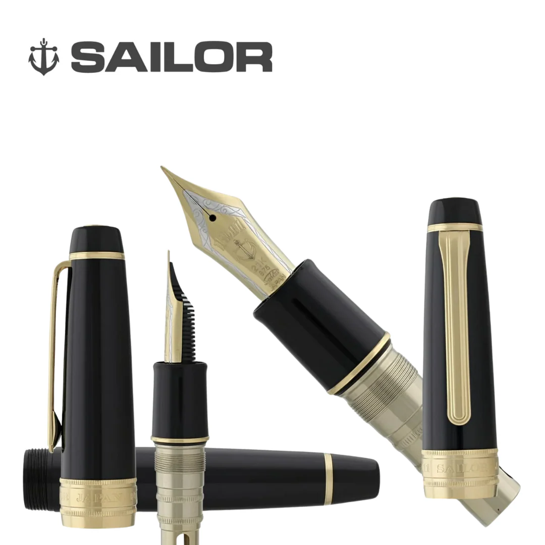 Sailor King of Pens Professional Gear 21k Nib Fountain Pen - Black with Gold Accent [Pre-Order] - Image 6