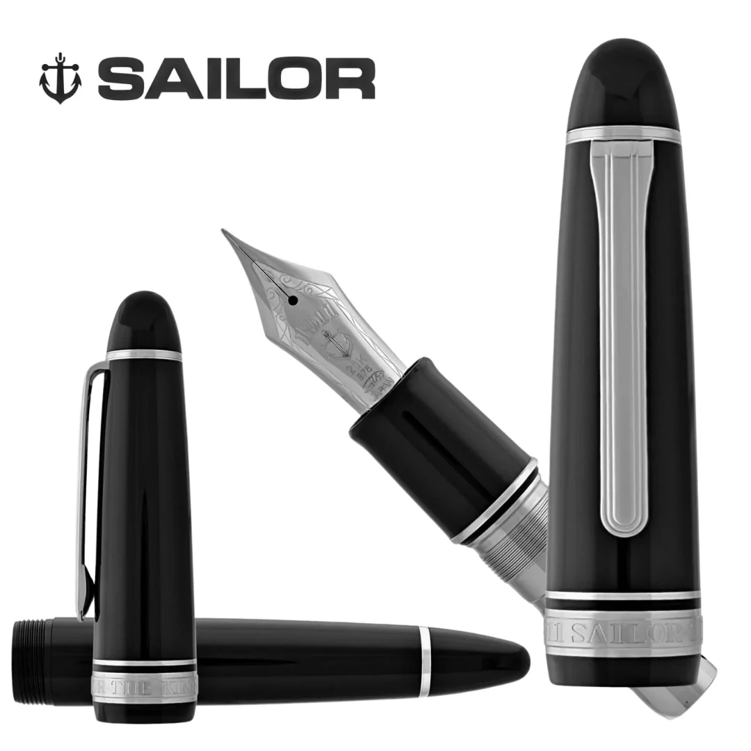 Sailor King of Pens Professional Gear 21k Nib Fountain Pen - Black with Rhodium Accent [Pre-Order] - Image 6