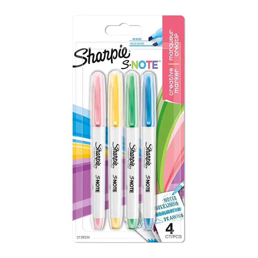 Sharpie S-Note Chisel Tip Creative Markers (Pack of 4)