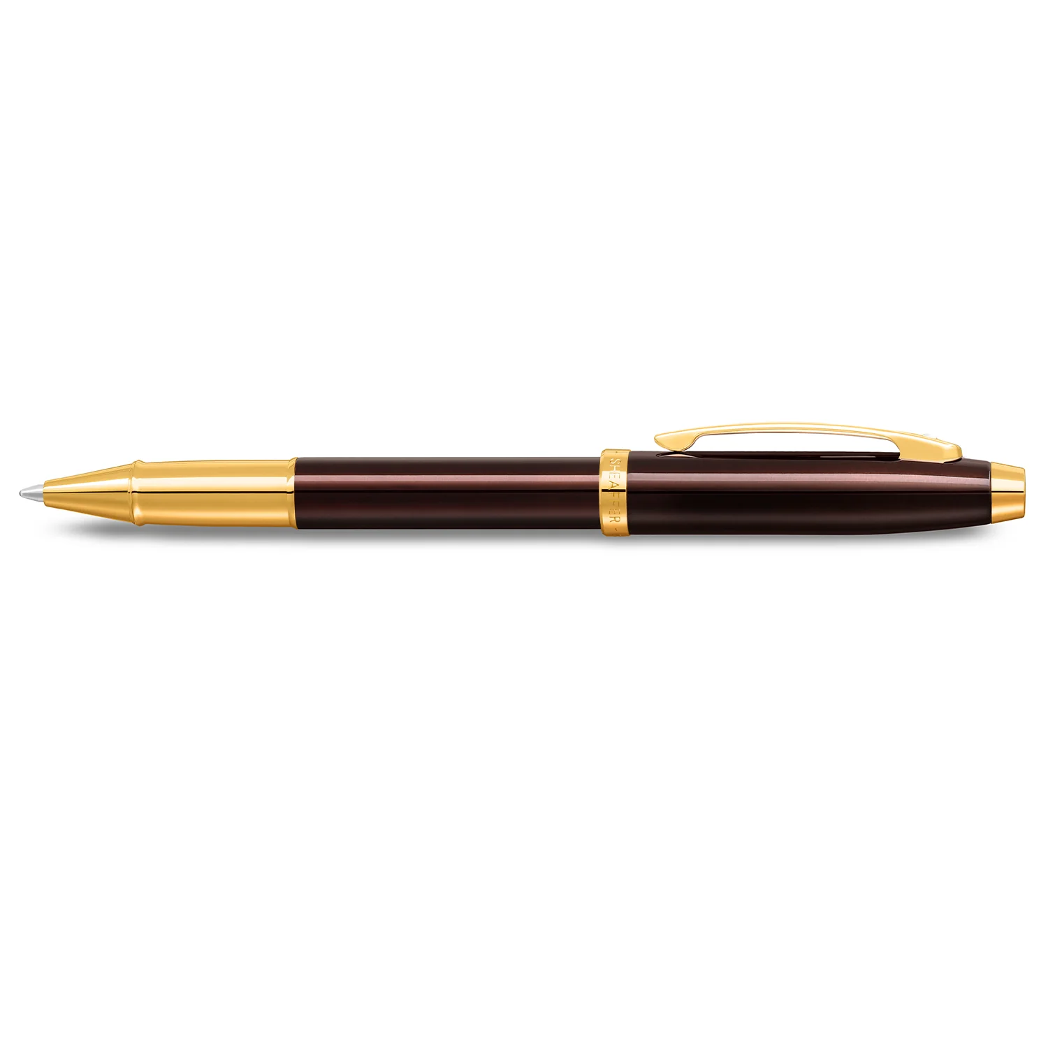 Sheaffer 100 E9370 Glossy Coffee Brown With PVD Gold-Tone Trim Rollerball Pen (WW30) - Image 5