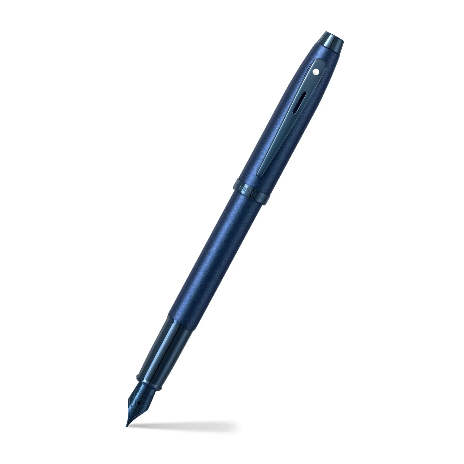 Sheaffer 100 E9371 Satin Blue With PVD Blue Trims Fountain Pen (WW30)