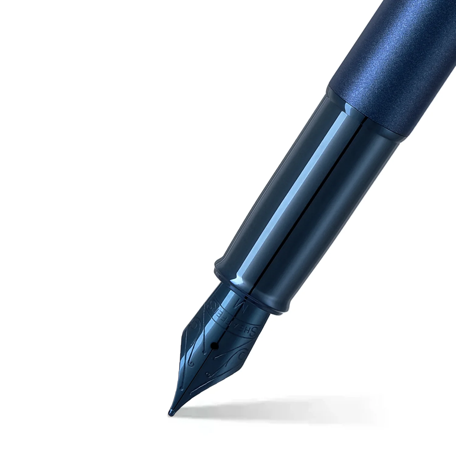 Sheaffer 100 E9371 Satin Blue With PVD Blue Trims Fountain Pen (WW30) - Image 2