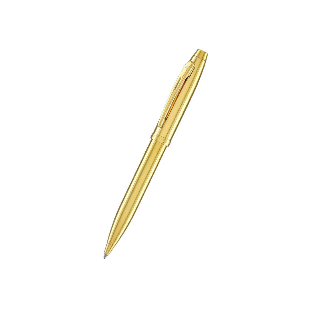 Sheaffer 100 E9372 PVD Gold With PVD Gold Trims Ballpoint Pen (WW30) - Image 2