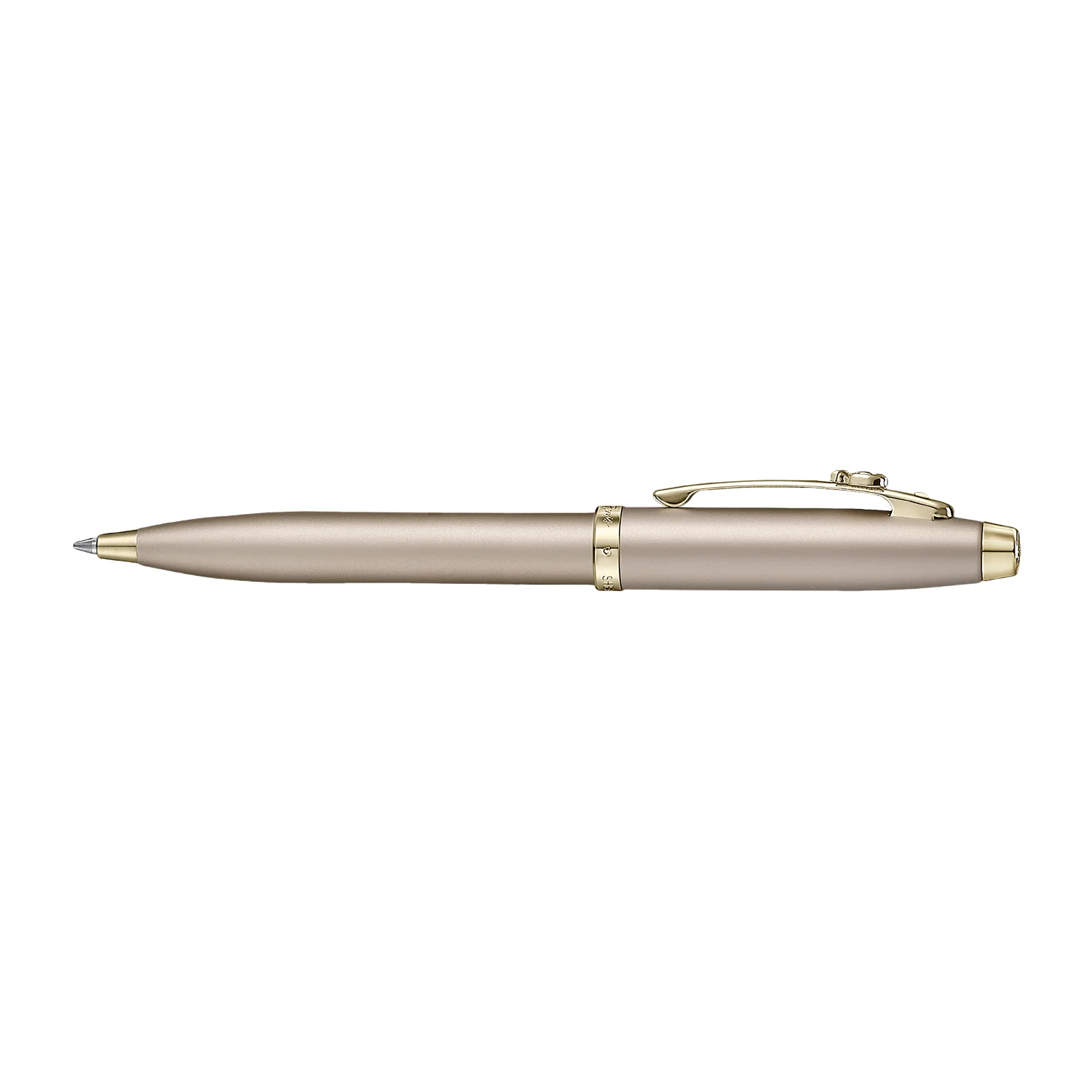 Sheaffer 100 Emily in Paris 9377 Champagne Gold Ballpoint Pen with Champagne Gold Trims and Bow-Shaped Clip Emblem - Image 4