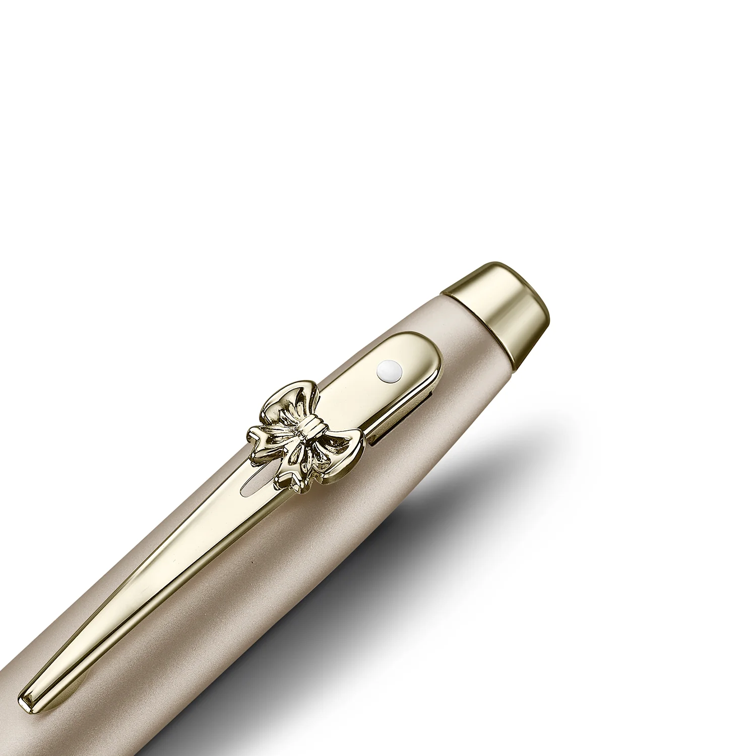 Sheaffer 100 Emily in Paris 9377 Champagne Gold Ballpoint Pen with Champagne Gold Trims and Bow-Shaped Clip Emblem - Image 6