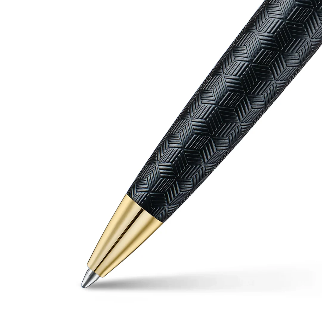 Sheaffer 300 E9347 Engraved Matt Black With Gold Trims Ballpoint Pen (WW30) - Image 6