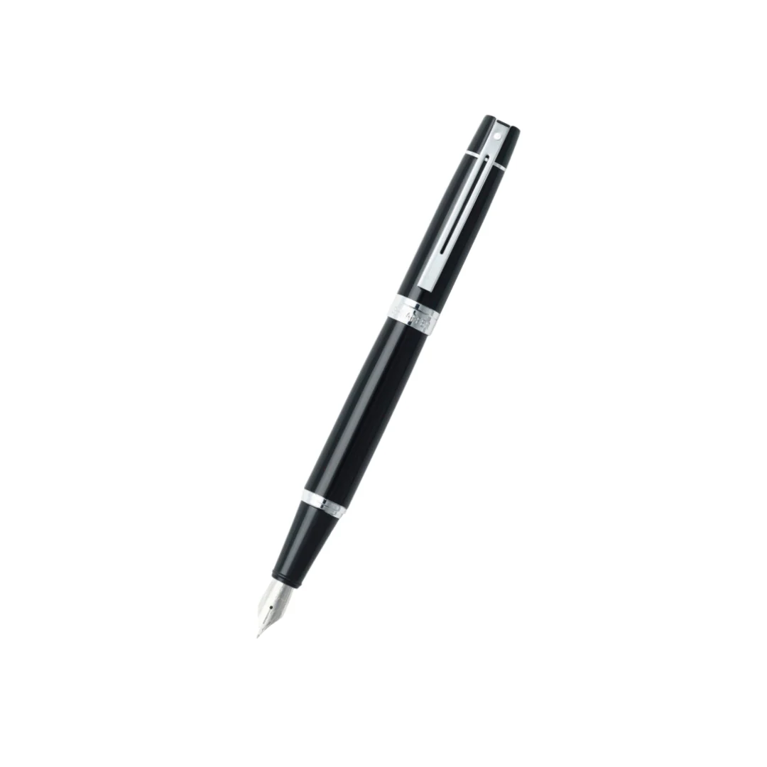 Sheaffer 300 E9312 Glossy Black With Chrome Trims Fountain Pen (WW30)