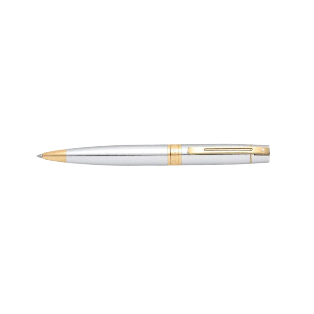 Sheaffer 300 E9342 Bright Chrome With Gold Trims Ballpoint Pen (WW30) - Image 4