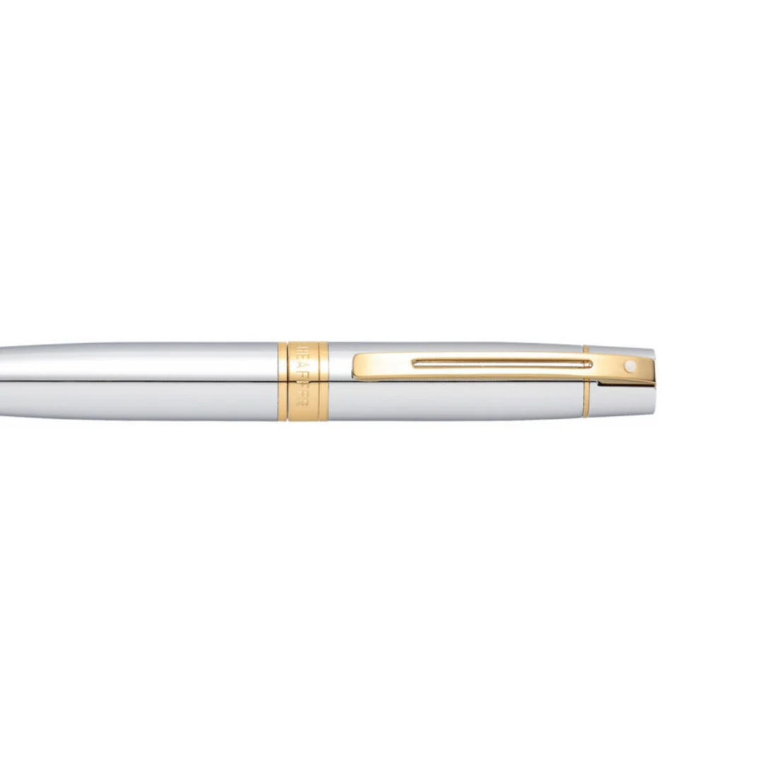 Sheaffer 300 E9342 Bright Chrome With Gold Trims Ballpoint Pen (WW30) - Image 5