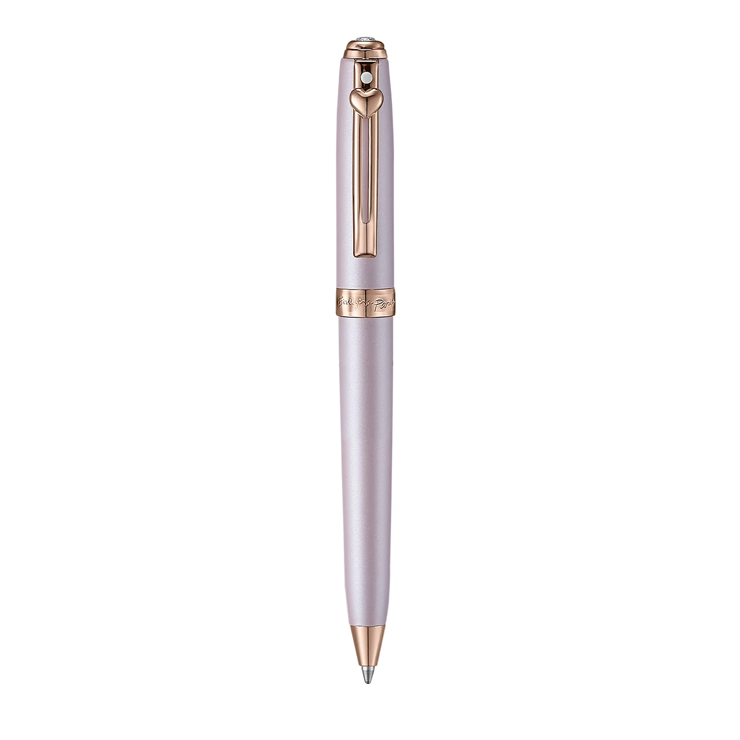 Sheaffer Emily in Paris Prelude Mini 9810 Pastel Pink Ballpoint Pen and PVD Rose Gold Trims with Heart Emblem and Swarovski Crystal - Image 4