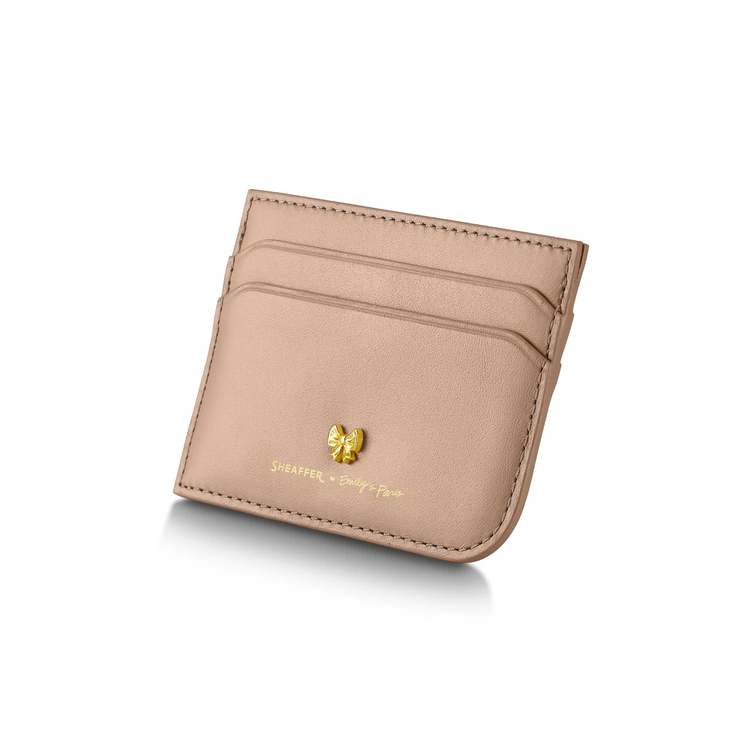 Sheaffer Gift Set ft. 100 Emily in Paris 9377 Champagne Gold Ballpoint Pen with Champagne Gold Trims and Full-Grain Credit Card Holder - Image 12