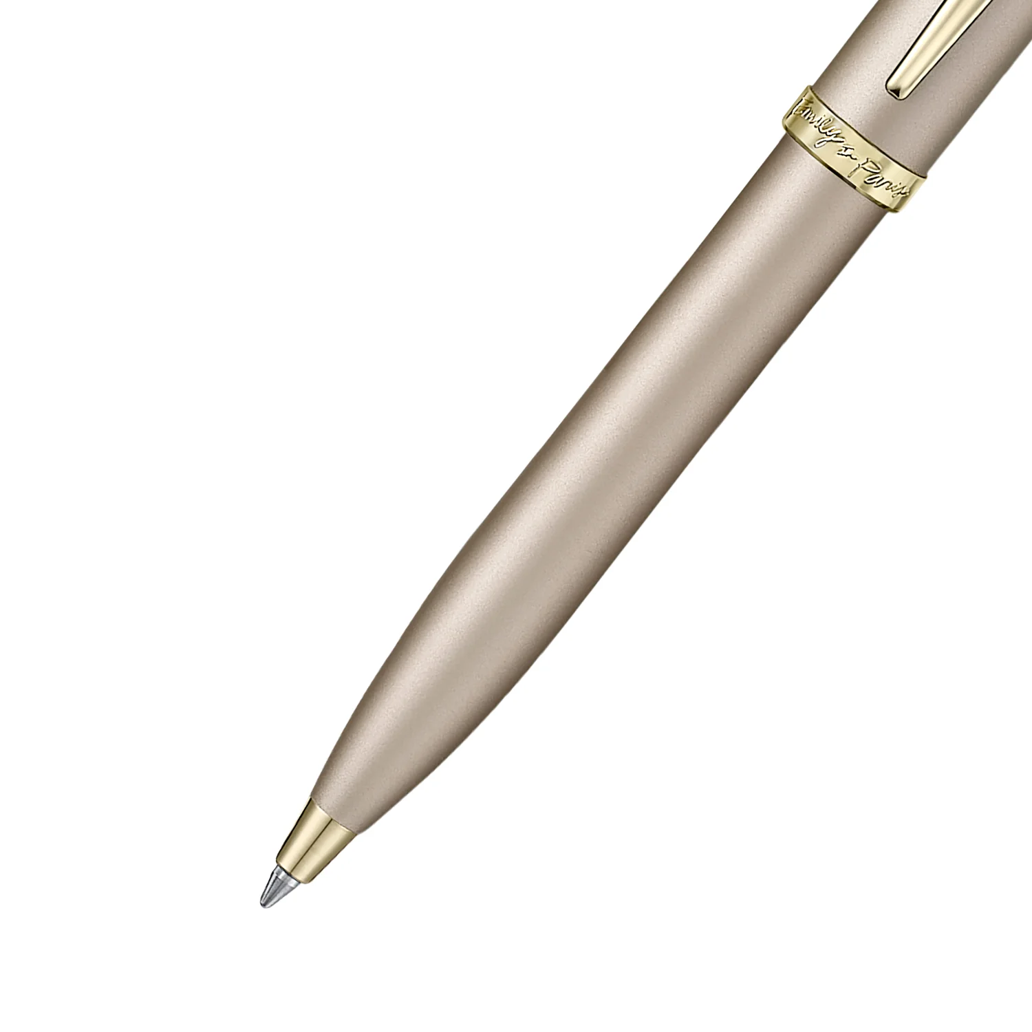 Sheaffer Gift Set ft. 100 Emily in Paris 9377 Champagne Gold Ballpoint Pen with Champagne Gold Trims and Full-Grain Credit Card Holder - Image 4
